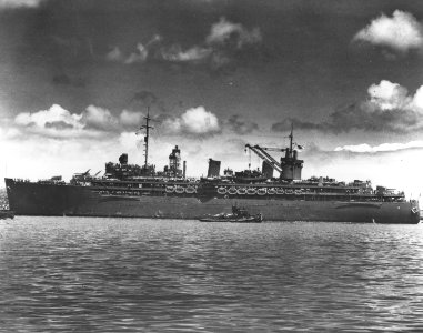 USS Fulton (AS-11) at Pearl Harbor, Oahu, Hawaii (USA), on 8 June 1942 (80-G-10120)