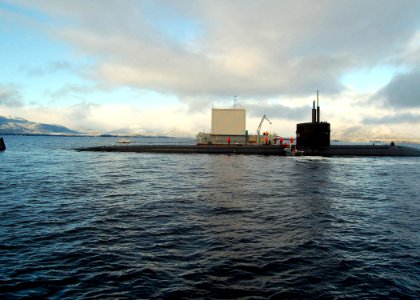 US Navy 061130-N-9486C-001 Fast attack submarine USS Los Angeles (SSN 688) is moored at the Southeast Alaska Acoustic Measurement Facility Static Site in Ketchikan, Alaska, as part of Escape Exercise 2006