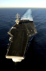 US Navy 061202-N-7130B-193 USS Ronald Reagan (CVN 76) underway conducting maneuvering drills in the Pacific Ocean