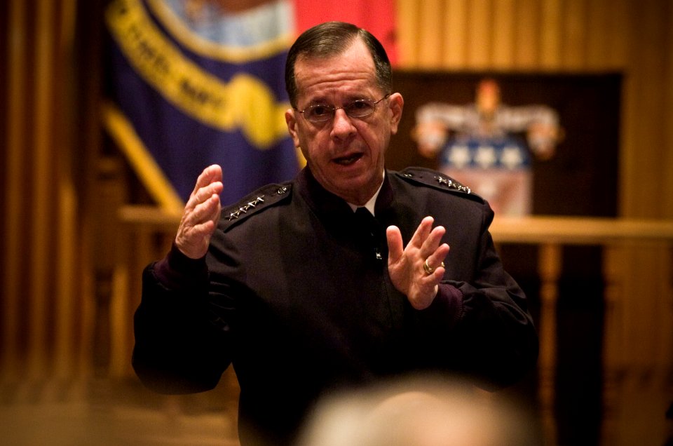 US Navy 061211-N-0696M-043 Chief of Naval Operations (CNO) Adm. Mike Mullen gives a lecture at the U.S. Army War College in Carlisle, Pa