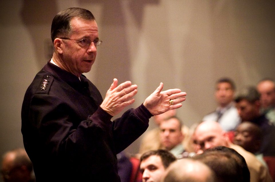 US Navy 061211-N-0696M-054 Chief of Naval Operations (CNO) Adm. Mike Mullen gives a lecture at the U.S. Army War College in Carlisle, Pa