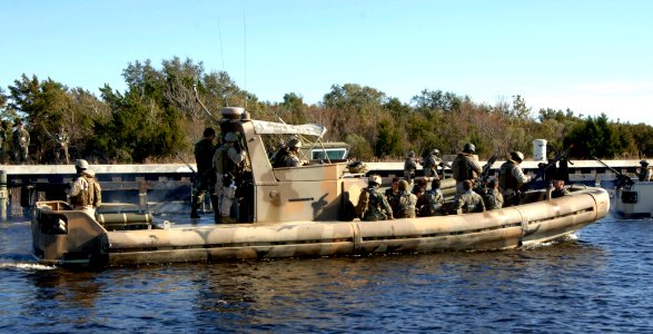 US Navy 061210-N-4097B-007 Sailors assigned to Riverine Squadron One (RIVRON-1) conduct field and water exercises as part of their final evaluation prior to deployment