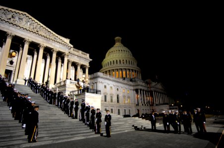 US Navy 061230-F-0193C-010 The Joint Chiefs of Staff prepare for the arrival of the casket containing the body of former U.S. President Gerald Ford