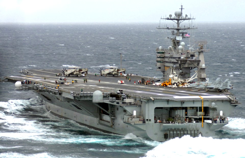 US Navy 070116-N-0535P-023 Nimitz-class aircraft carrier USS Harry S. Truman (CVN 75) steams through the Atlantic Ocean