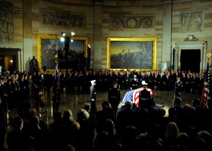 US Navy 061230-N-0773H-038 The Sea Chanters chorus sings, Eternal Father Strong to Save, as Vice President Richard Cheney and members of Congress honor former President Gerald R. Ford