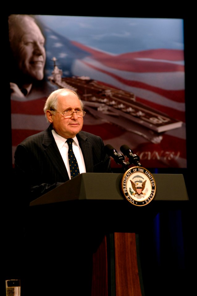 US Navy 070116-N-3642E-104 Sen. Carl Levin speaks to an audience of 300 during the official naming ceremony of the USS Gerald R. Ford (CVN 78), the first aircraft carrier in the Ford class of carriers