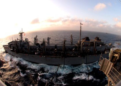 US Navy 070125-N-8446A-004 The Nimitz-class aircraft carrier USS Dwight D. Eisenhower (CVN 69) conducts an underway replenishment with the Military Sealift Command fast combat support ship USNS Arctic (T-AOE 8)
