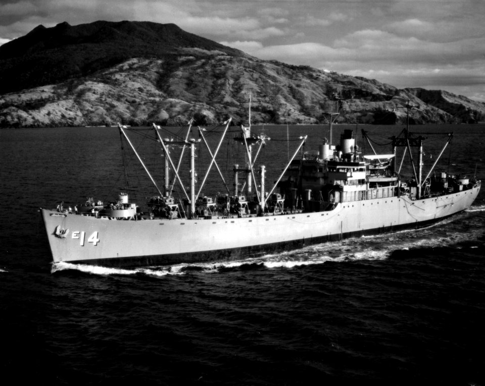 USS Firedrake (AE-14) underway, in 1963 (L45-94.06.02)