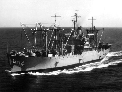 USS Firedrake (AE-14) underway in the Pacific Ocean, in 1969