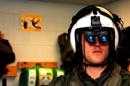 US Navy 070212-N-5758H-278 Aviation Warfare Systems Operator 3rd Class James Simpson, assigned to the