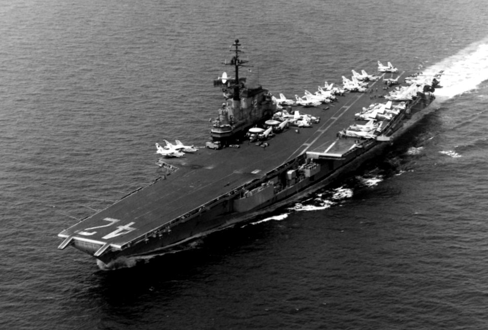 USS FD Roosevelt (CVA-42) underway c1973