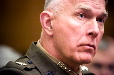 US Navy 070301-N-0696M-148 Commandant of the Marine Corps Gen. James T. Conway listens to a question on the 2008 National Defense Budget Request during the House Armed Services Committee hearing at the Rayburn House Office Buil