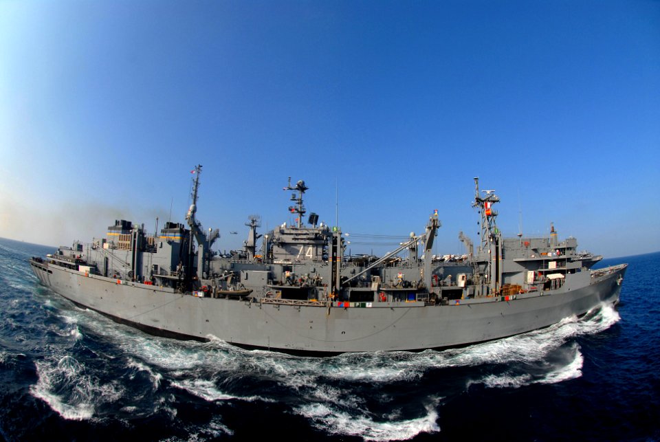 US Navy 070220-N-0684R-007 The Military Sealift Command USNS Arctic (T-AOE 8) conducts an underway replenishment to transfer fuel and supplies to the Nimitz-Class aircraft carrier USS John C. Stennis (CVN 74)