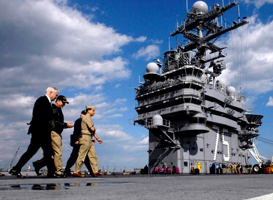 US Navy 070222-D-7203T-011 Secretary of Defense (SECDEF) Robert Gates tours the Nimitz-class aircraft carrier USS Harry S. Truman (CVN 75)