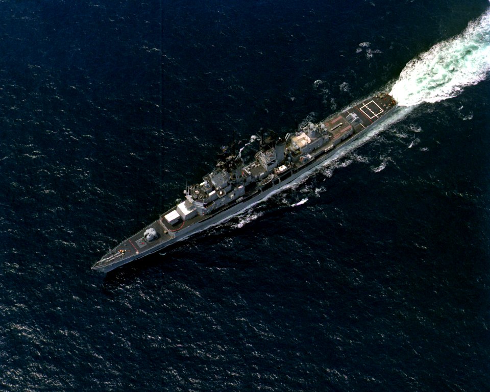USS Farragut (DDG-37) aerial photo 1982
