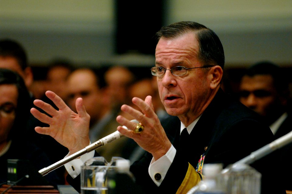 US Navy 070301-N-3642E-200 Chief of Naval Operations (CNO) Adm. Mike Mullen testifies on the 2008 National Defense Budget Request before the House Armed Services Committee at the Rayburn House Office Building