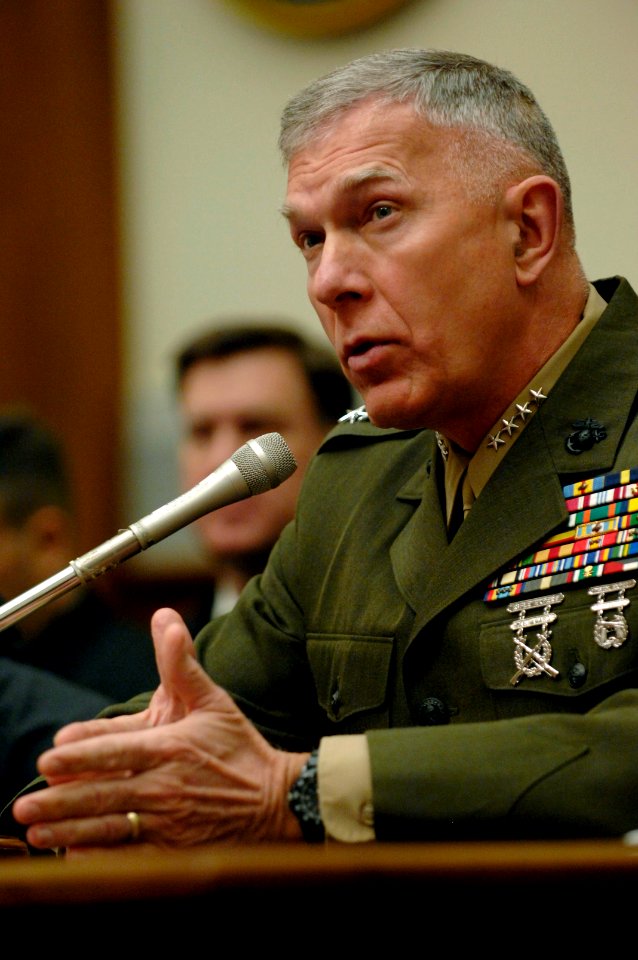 US Navy 070301-N-3642E-098 Commandant of the Marine Corps Gen. James T. Conway appears before the House Armed Services Committee (HASC) to testify and answer questions concerning the 2008 National Defense Budget Request