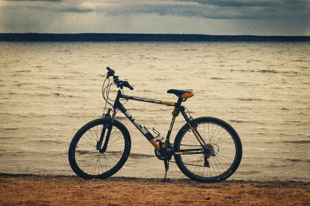 Lake bike sand photo