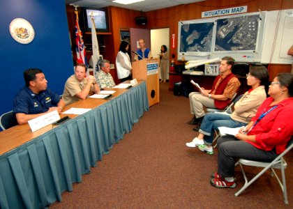 US Navy 070307-N-0879R-002 Navy, Coast Guard and State of Hawaii personnel participate in a joint Worst Case Discharge Exercise named Kahu I Ke Kai 2007 at the Clean Island Council's Hawaii Oil Spill Response Center