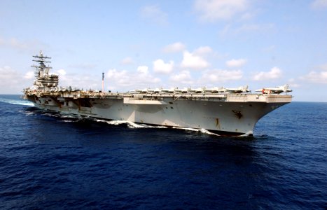 US Navy 070313-N-5961C-002 USS Ronald Reagan (CVN 76) transits in the South China Sea on a sunny, clear afternoon