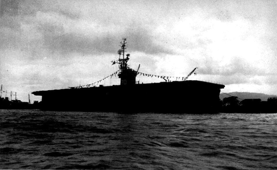 USS Fanshaw Bay (CVE-70) at Pearl Harbor, Hawaii, on 27 October 1945