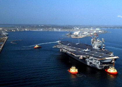 US Navy 070310-N-4565G-004 USS John F Kennedy (CV 67) makes her final transit into her homeport at Naval Station Mayport