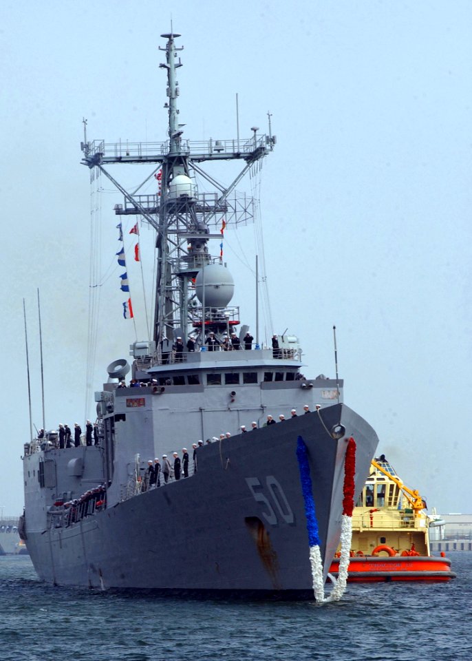 US Navy 070309-N-8544C-010 More than 200 Sailors on board guided missile frigate USS Taylor (FFG 50), including embarked Helicopter Anti-Submarine Squadron Light (HSL) 44, return to their homeport of Naval Station Mayport after