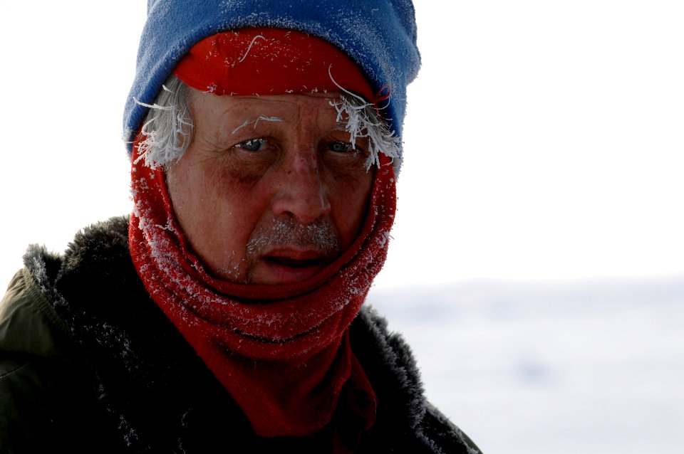 US Navy 070317-N-3642E-357 Ice Camp Manager Fred Karig prepares to reposition a snow mobile during ICEX-07