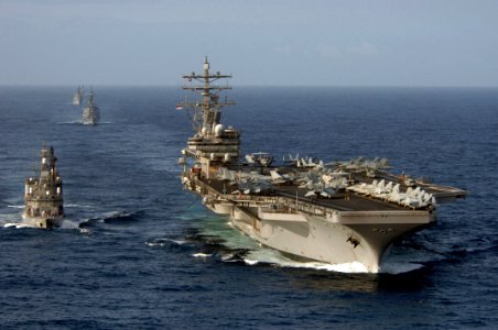 US Navy 070317-N-5961C-137 USS Ronald Reagan (CVN 76) steams alongside Japan Maritime Self Defense Force (JMSDF) ships JS Hamagiri (DD 155), JS Myoko (DDG 175), JS Haruna (DDH 141) and JS Yuugiri (DD 153) in preparation for a f