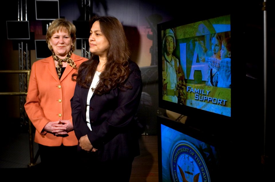 US Navy 070316-N-0696M-014 Chief of Naval Operations (CNO) Ombudsmen-at-Large Mrs. Kip Route and Mrs. Diana Campa tape public service announcements at the Naval Media Center in Washington
