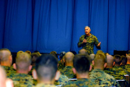 US Navy 070316-N-4515N-024 Commandant of the U.S. Marine Corps, Gen. James T. Conway speaks to Marines on board Naval Station Norfolk