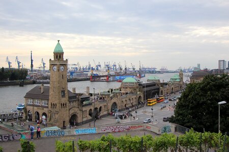 Hamburg landungsbrücken port port city photo