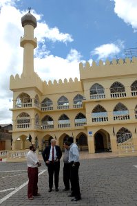 US Navy 070320-F-0524H-078 Chaplain (Cmdr.) W.M. Sonny Dinkins talks with leaders of the Islamic Grand Mosque in Antananarivo during a trip to meet area religious leaders photo