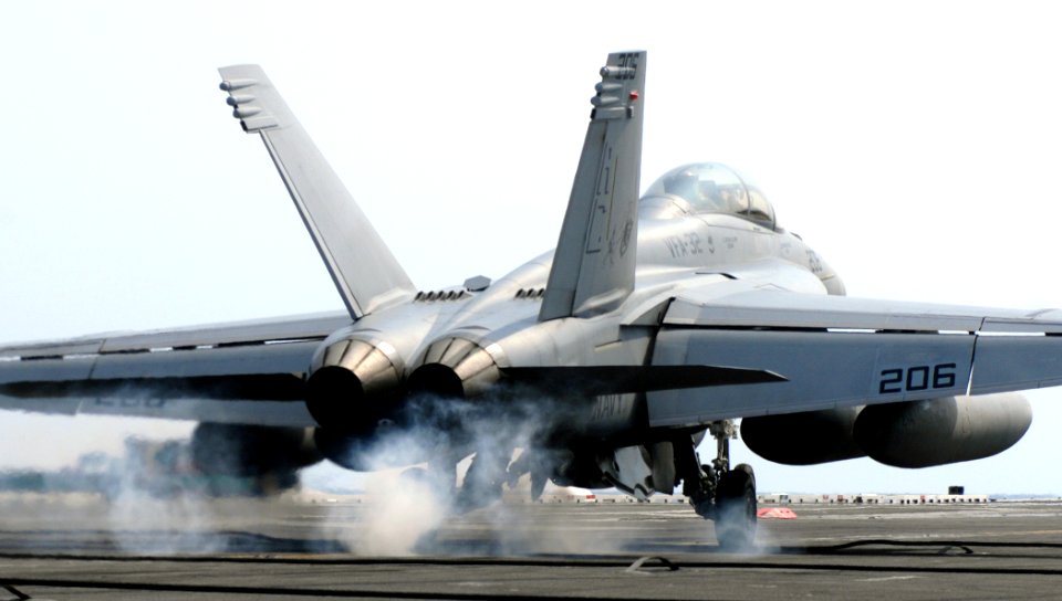 US Navy 070322-N-5345W-003 An F-A-18F Super Hornet, assigned to the Swordsmen of Strike Fighter Squadron (VFA) 32