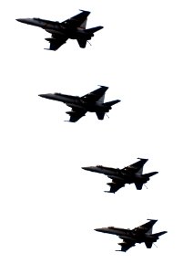 US Navy 070328-N-9928E-266 Four F-A-18F Super Hornets, assigned to the
