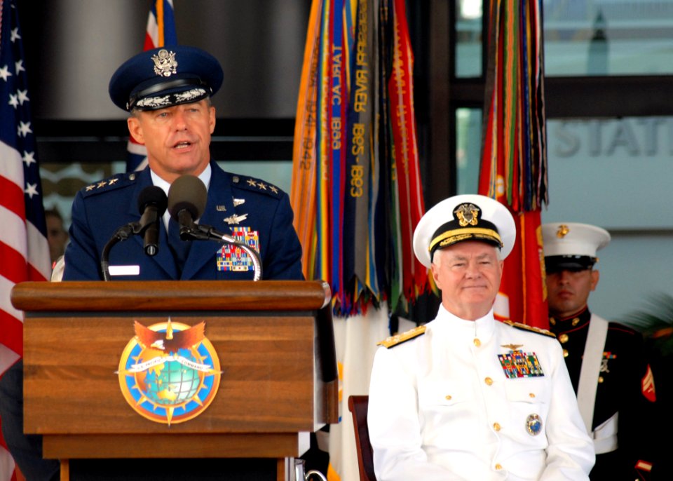 US Navy 070326-N-4965F-009 Lt. Gen. Daniel P. Leaf gives his remarks during an assumption of command ceremony for U.S. Pacific Command. Adm. Timothy J. Keating assumed command of U.S. Pacific Command from Lt. Gen. Daniel P. Le