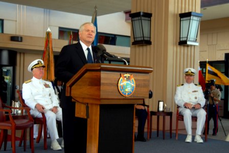 US Navy 070326-N-4965F-008 Secretary of Defense (SECDEF) the Honorable Dr. Robert M. Gates gives his remarks during an assumption-of-command ceremony for U.S. Pacific Command