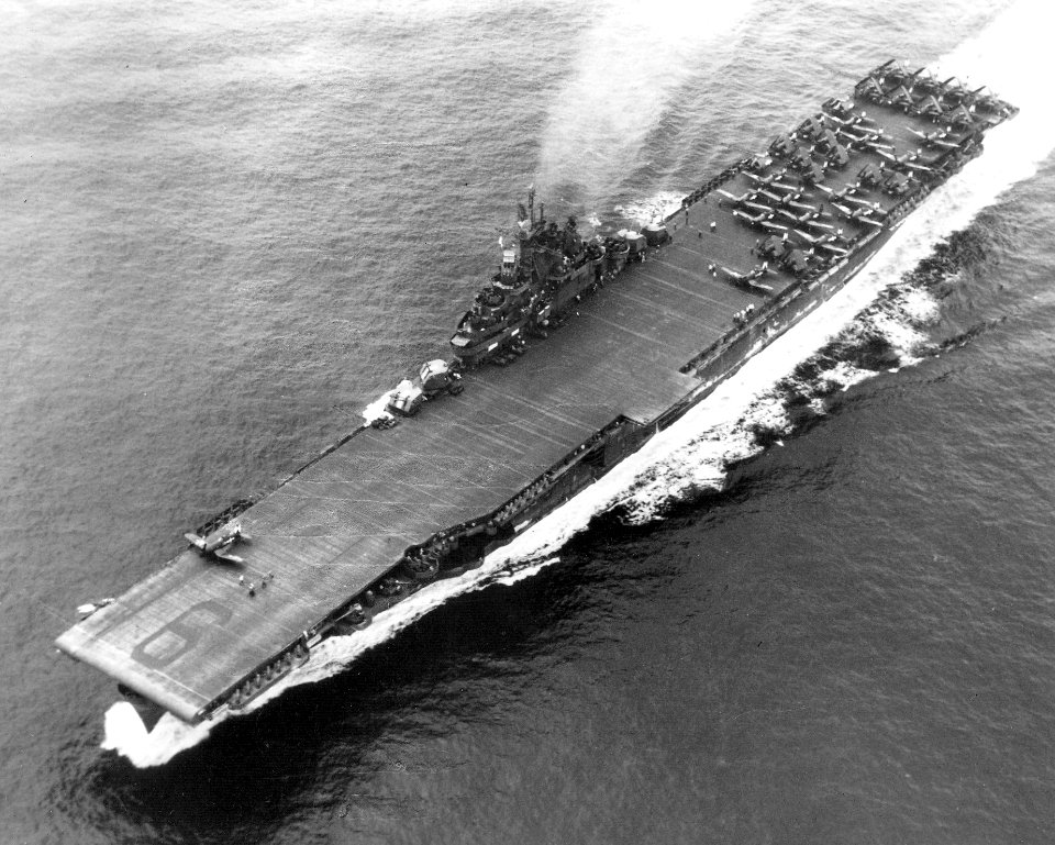 USS Essex (CV-9) underway on 20 May 1945
