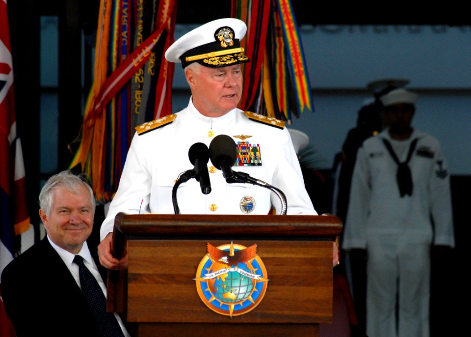 US Navy 070326-N-4965F-016 Adm. Timothy J. Keating gives his remarks during an assumption of command ceremony for U.S. Pacific Command. Keating assumed command of U.S. Pacific Command from Lt. Gen. Daniel P. Leaf