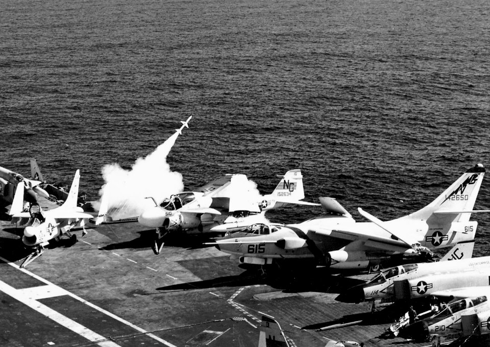 USS Enterprise (CVAN-65) launches Sea Sparrow 1969