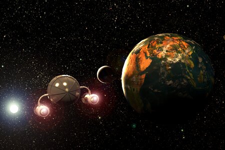 Moon spherical outer space