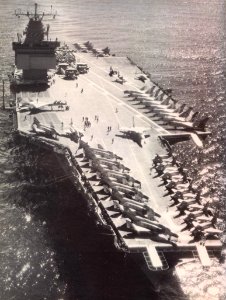 USS Enterprise (CVAN-65) bow shot 1962