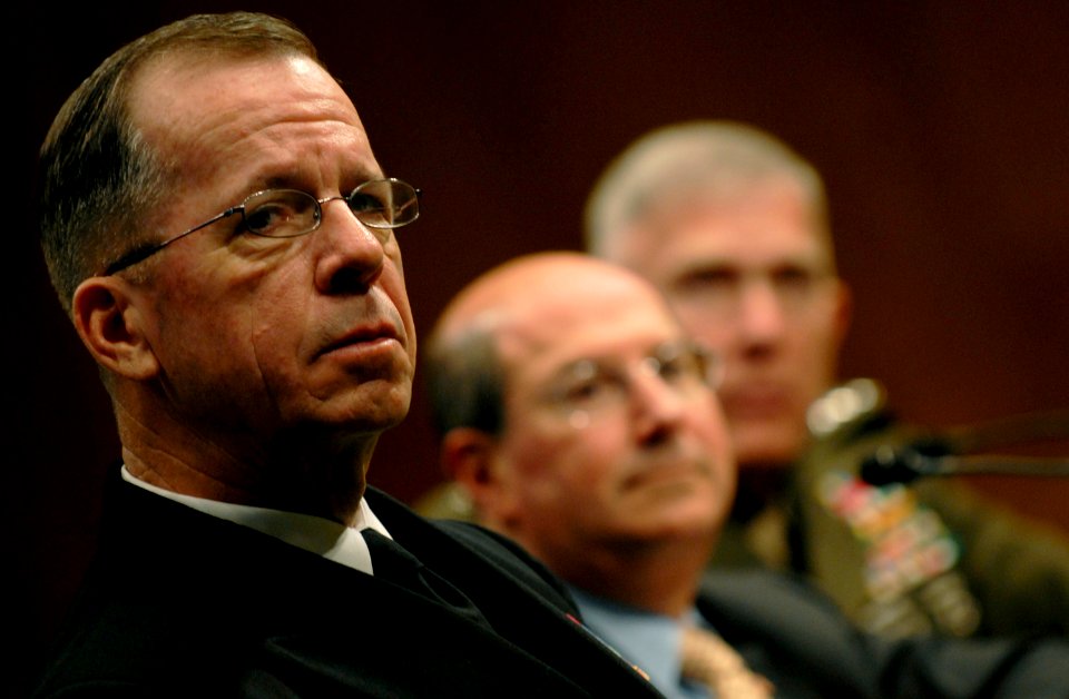US Navy 070329-N-0696M-229 Chief of Naval Operations (CNO) Adm. Mike Mullen, Secretary of the Navy (SECNAV), the Honorable Dr. Donald C. Winter and Commandant of the Marine Corps Gen. James T. Conway testify before the Senate A