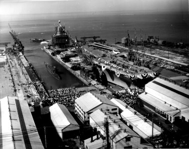 USS Enterprise (CVAN-65) christening at Neport News SB 1960