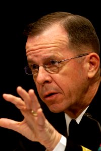 US Navy 070329-N-0696M-060 Chief of Naval Operations, Adm. Mike Mullen testifies before the Senate Armed Services Committee on the 2008 National Defense Budget Request
