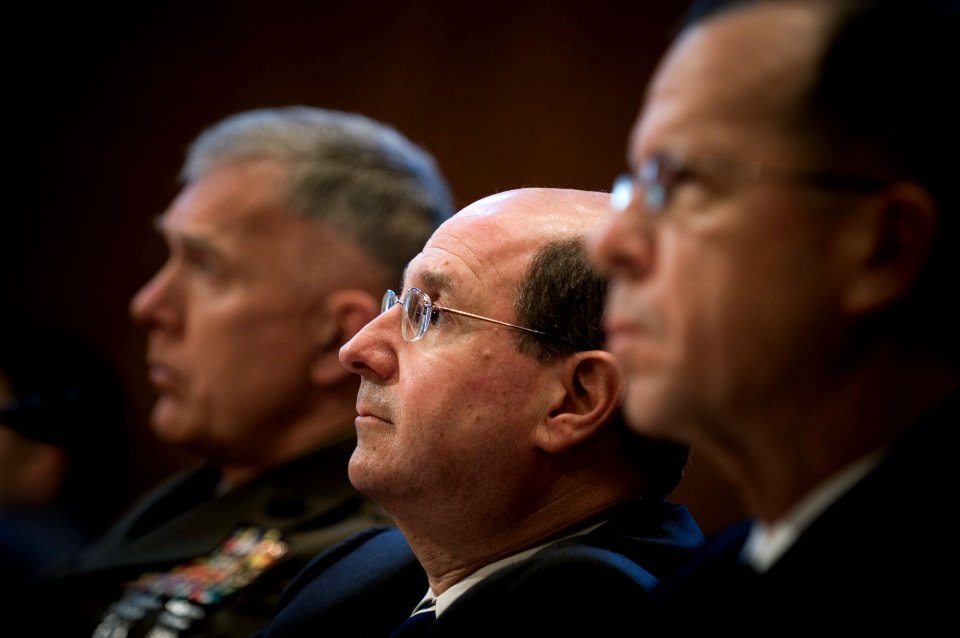 US Navy 070328-N-0696M-171 Secretary of the Navy (SECNAV), the Honorable Dr. Donald C. Winter is joined by Commandant of the Marine Corps Gen. James T. Conway and Chief of Naval Operations (CNO) Adm. Mike Mullen during testimon
