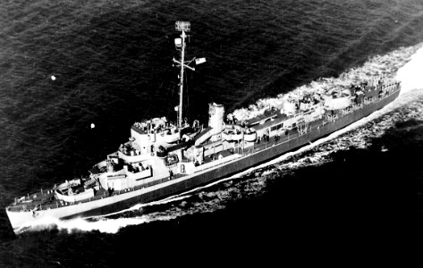 USS Enright (DE-216) underway at sea, circa in 1944