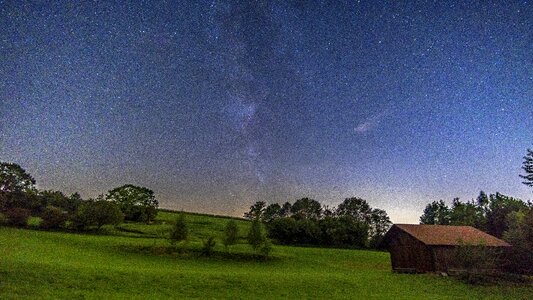 Hut landscape blue night