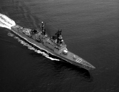 USS Elliot (DD-967) aerial bow view with ASROC without CIWS