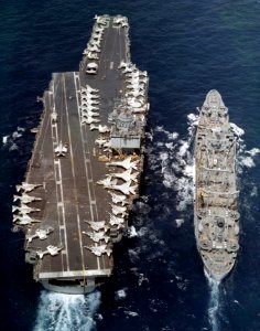 USS Enterprise (CVAN-65) and USS Hassayampa (AO-145) 1973
